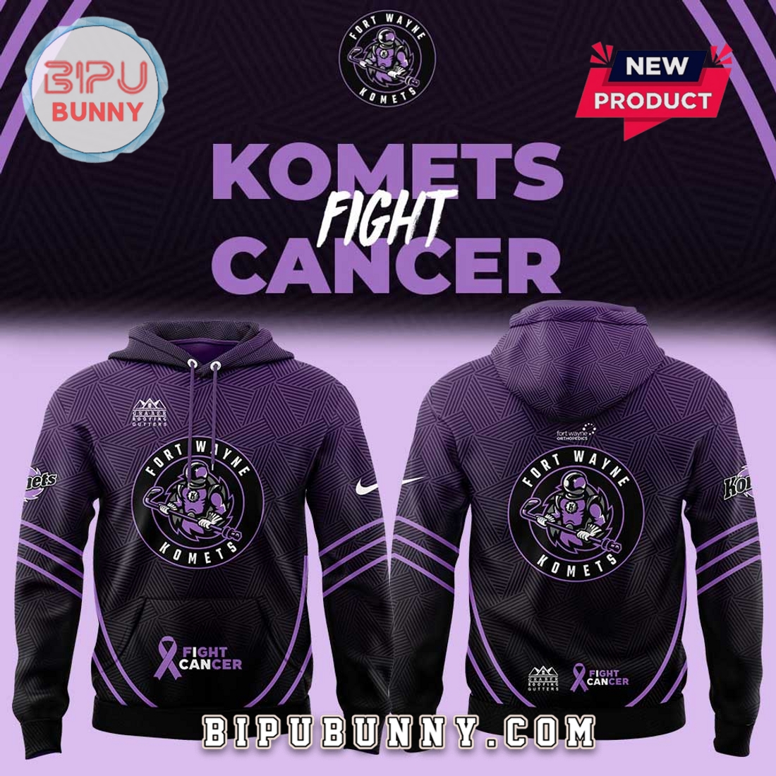 Fort Wayne Komets Fight Cancer Night Hoodie And Pants Fort Wayne Komets Fight Cancer Night Hoodie And Pants