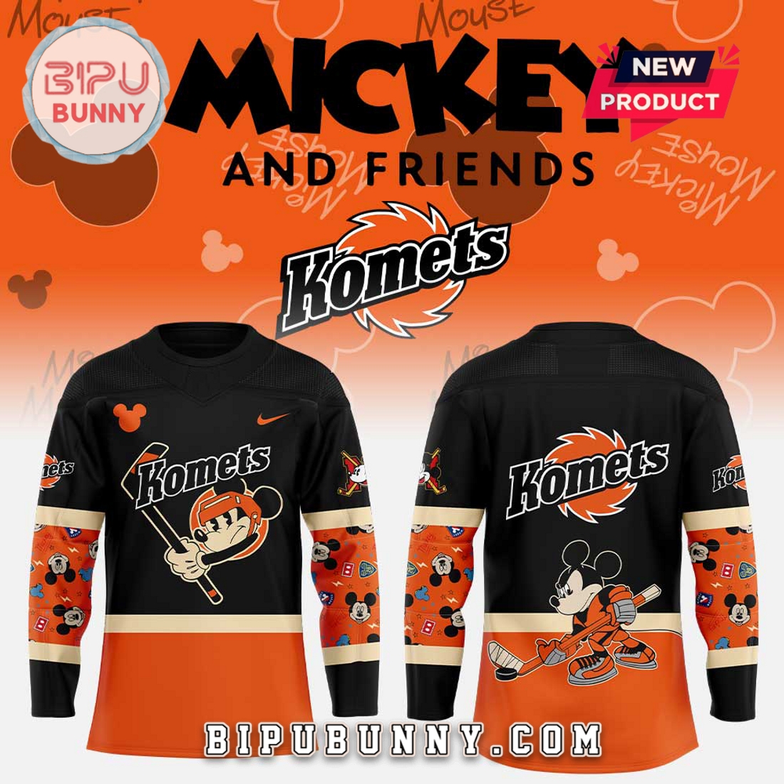 Fort Wayne Komets Mickey & Friends Hockey Jersey Fort Wayne Komets Mickey & Friends Hockey Jersey