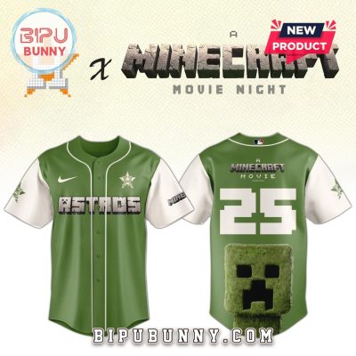 Houston Astros MLB x Minecraft Movie Night Baseball Jersey