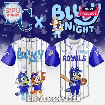 Kansas City Royals MLB x Bluey And Bingo Baseball Jersey