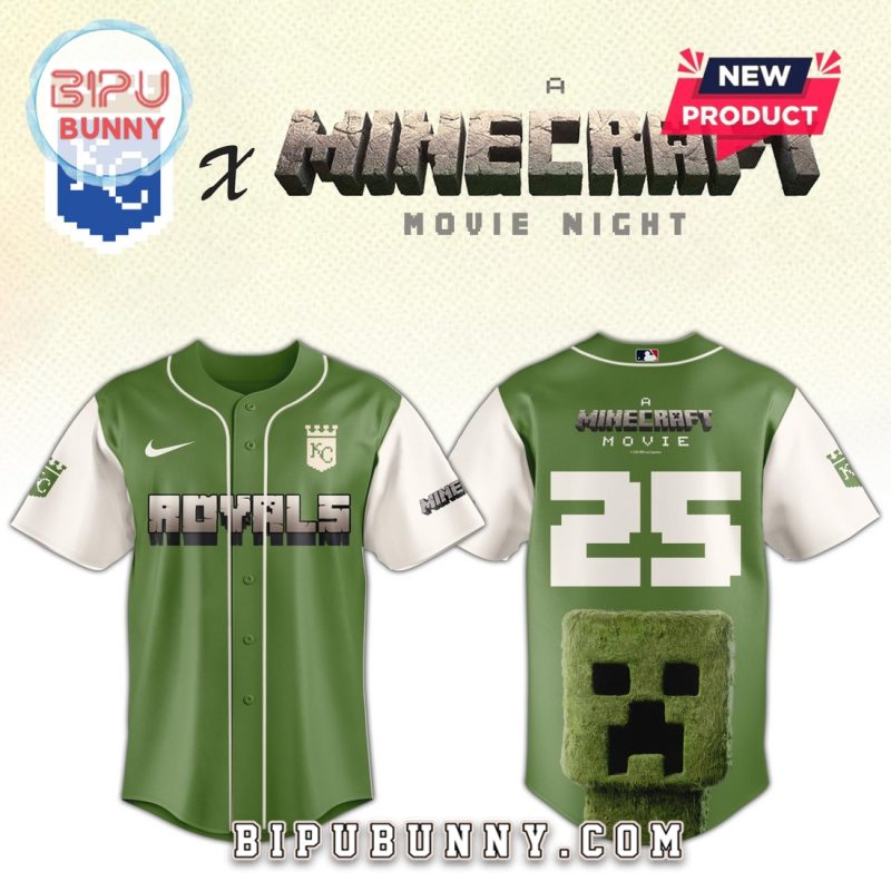 Kansas City Royals MLB x Minecraft Movie Night Baseball Jersey