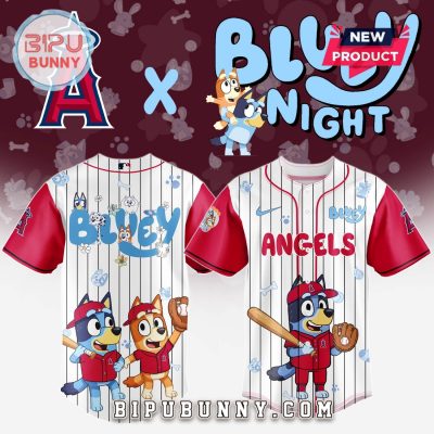 Los Angeles Angels MLB x Bluey And Bingo Baseball Jersey