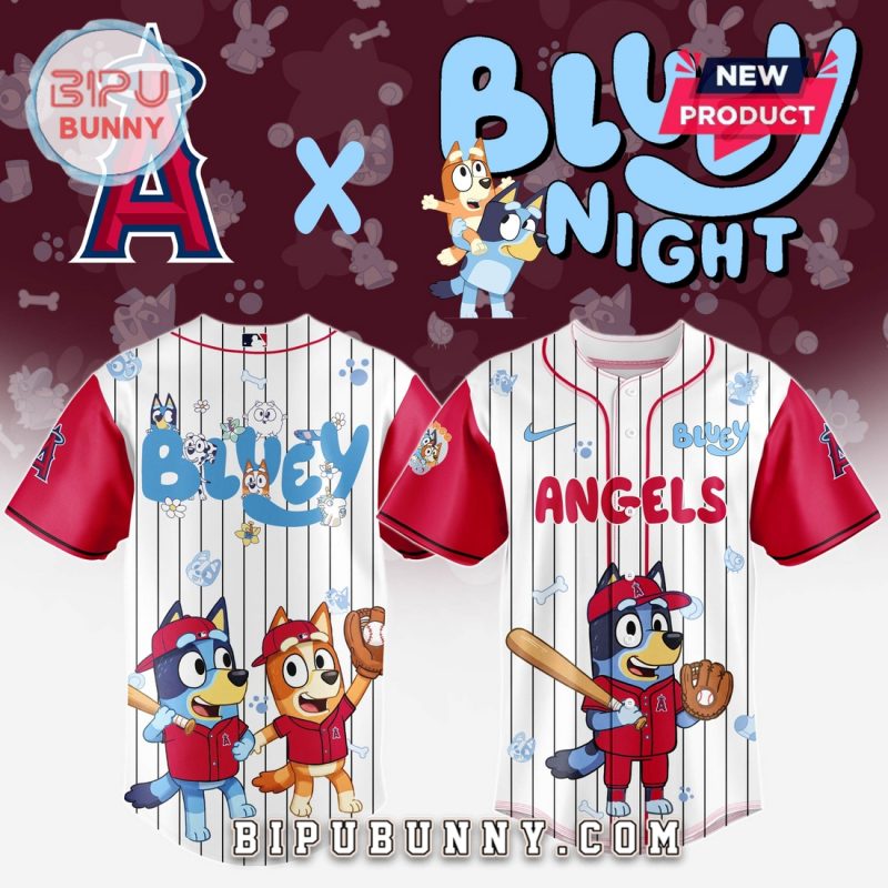 Los Angeles Angels MLB x Bluey And Bingo Baseball Jersey