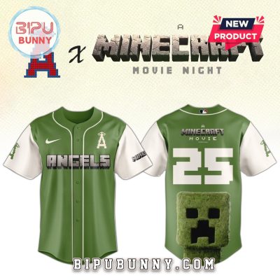 Los Angeles Angels MLB x Minecraft Movie Night Baseball Jersey