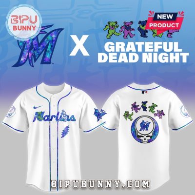 Miami Marlins 2025 Grateful Dead Night Baseball Jersey