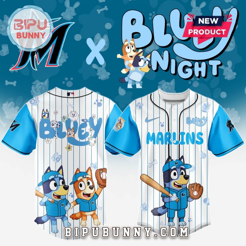 Miami Marlins MLB x Bluey And Bingo Baseball Jersey