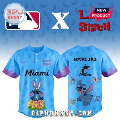 Miami Marlins MLB x Lilo and Stitch Baseball Jersey