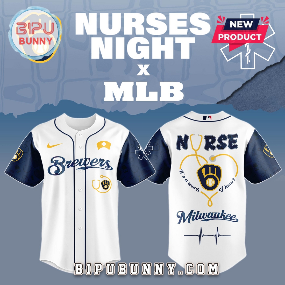 .Milwaukee Brewers MLB Nurses Game Night Baseball Jersey .Milwaukee Brewers MLB Nurses Game Night Baseball Jersey