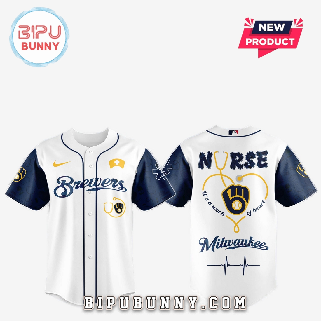 .Milwaukee Brewers MLB Nurses Game Night Baseball Jersey .Milwaukee Brewers MLB Nurses Game Night Baseball Jersey