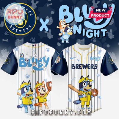 Milwaukee Brewers MLB x Bluey And Bingo Baseball Jersey
