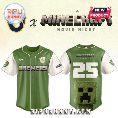 Milwaukee Brewers MLB x Minecraft Movie Night Baseball Jersey