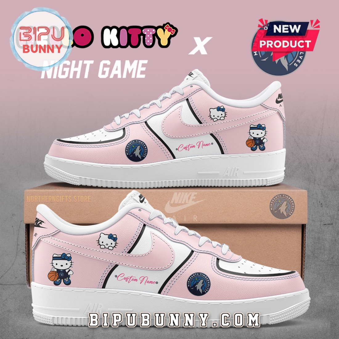 Minnesota Timberwolves x Hello Kitty Night Air Force 1 Minnesota Timberwolves x Hello Kitty Night Air Force 1