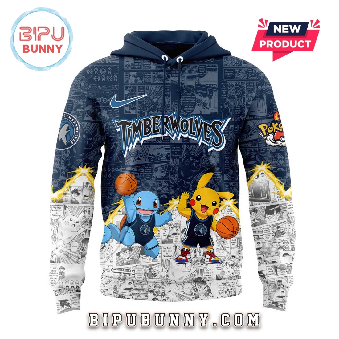Minnesota Timberwolves x Pokémon 2025 Hoodie Minnesota Timberwolves x Pokémon 2025 Hoodie