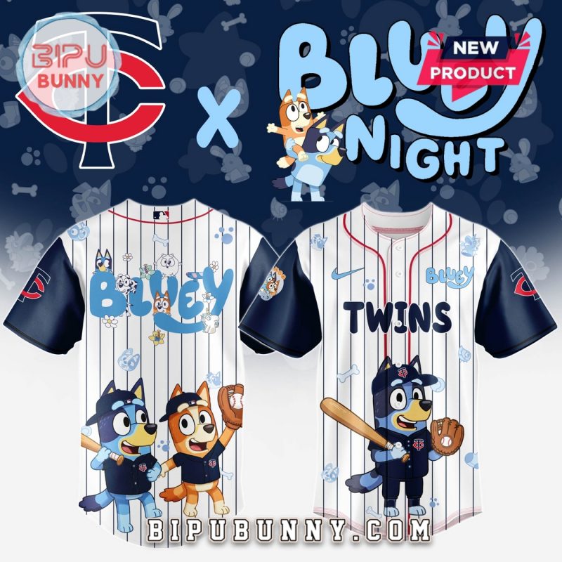 Minnesota Twins MLB x Bluey And Bingo Baseball Jersey