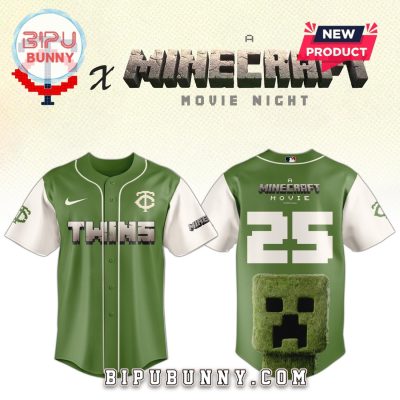 Minnesota Twins MLB x Minecraft Movie Night Baseball Jersey
