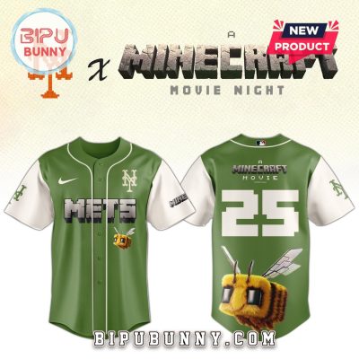 New York Mets MLB x Minecraft Movie Night Baseball Jersey