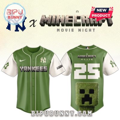 New York Yankees MLB x Minecraft Movie Night Baseball Jersey