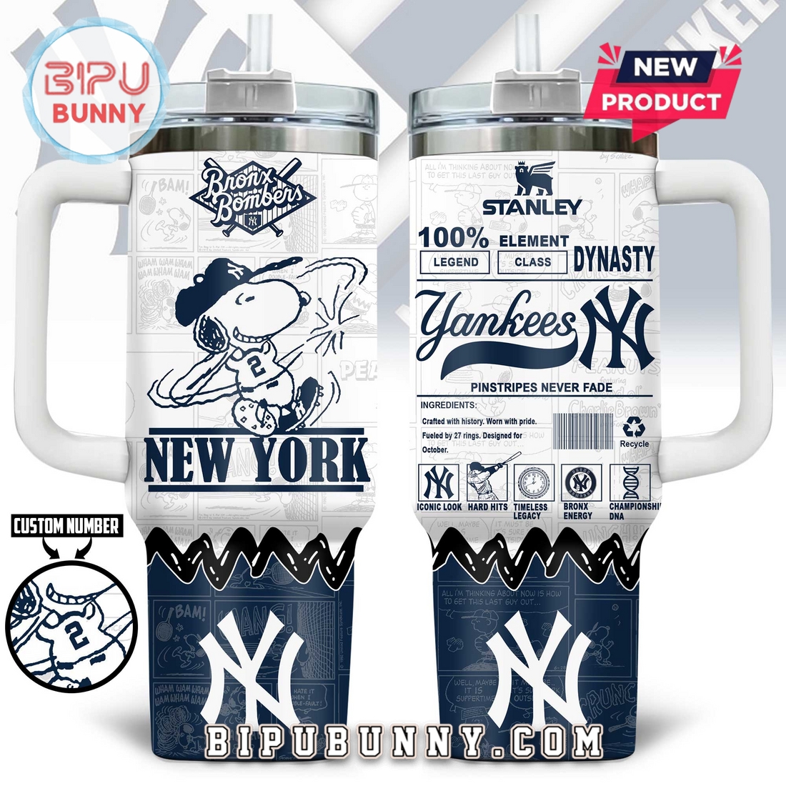 New York Yankees x Snoopy Stanley Tumbler 40oz New York Yankees x Snoopy Stanley Tumbler 40oz