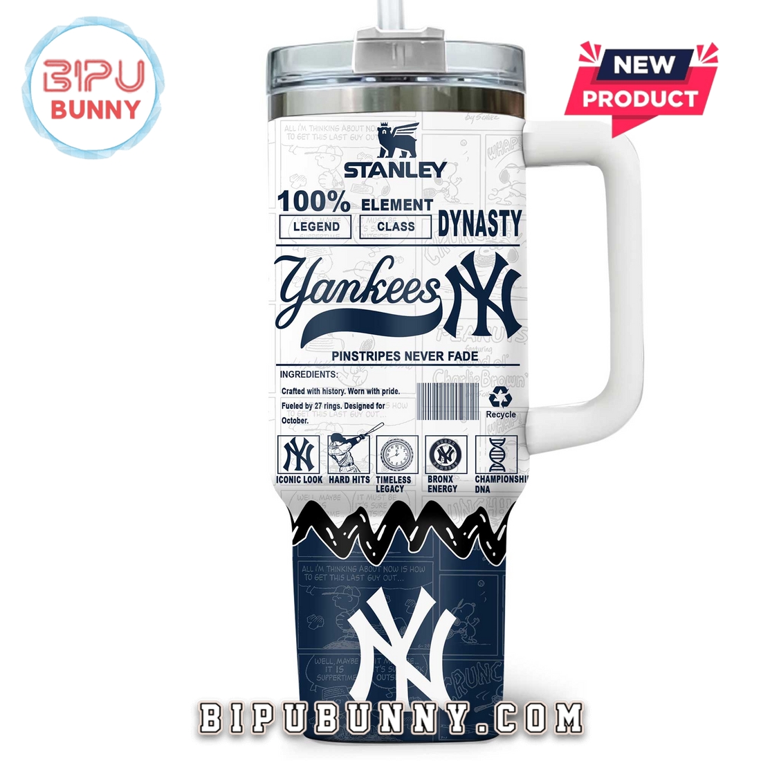 New York Yankees x Snoopy Stanley Tumbler 40oz New York Yankees x Snoopy Stanley Tumbler 40oz