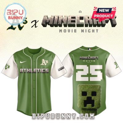 Oakland Athletics MLB x Minecraft Movie Night Baseball Jersey
