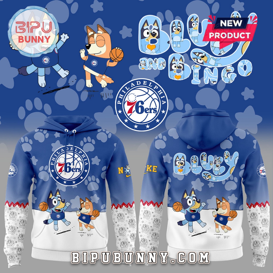 Philadelphia 76ers x Bluey And Bingo Hoodie And Pants Philadelphia 76ers x Bluey And Bingo Hoodie And Pants