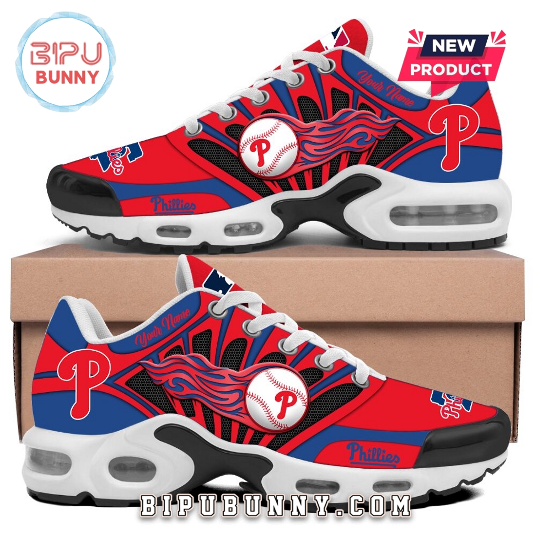 Philadelphia Phillies Customized Air Max Plus Sneakers Philadelphia Phillies Customized Air Max Plus Sneakers
