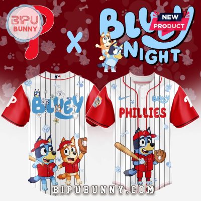 Philadelphia Phillies MLB x Bluey And Bingo Baseball Jersey