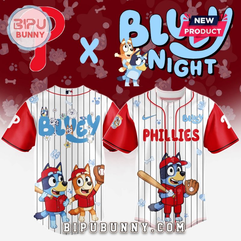 Philadelphia Phillies MLB x Bluey And Bingo Baseball Jersey