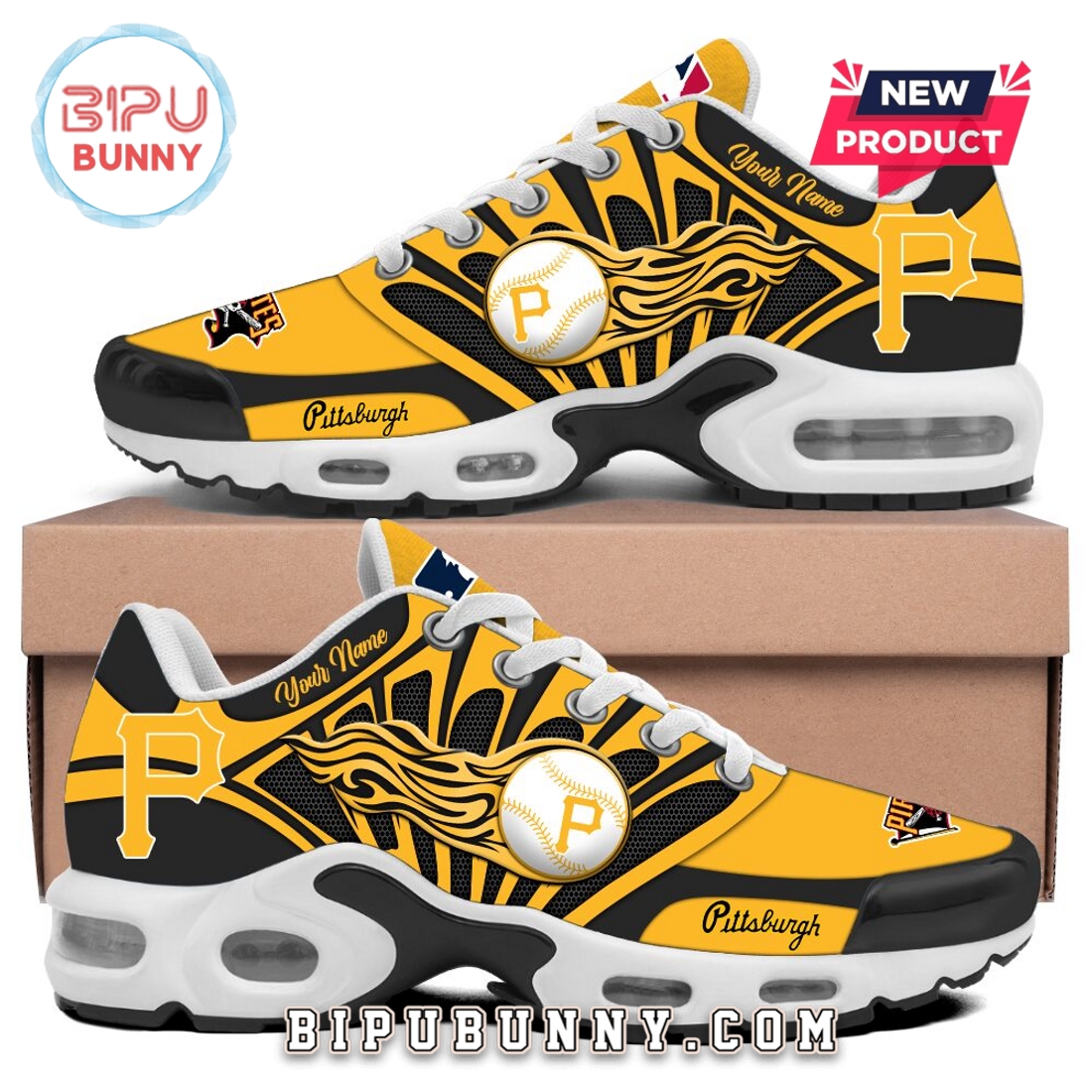 Pittsburgh Pirates Customized Air Max Plus Sneakers Pittsburgh Pirates Customized Air Max Plus Sneakers