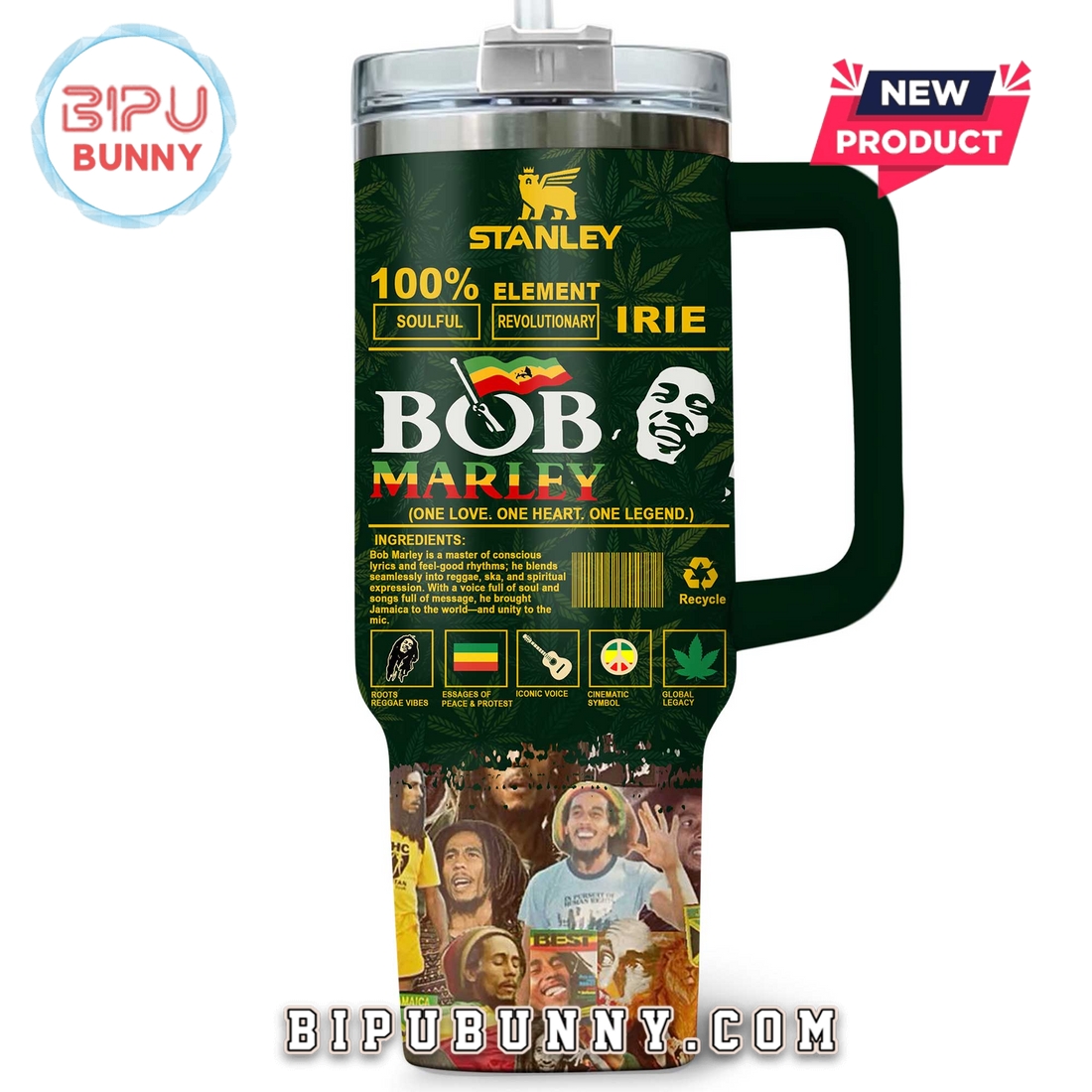 Premium Bob Marley Stanley Tumbler Cup Premium Bob Marley Stanley Tumbler Cup