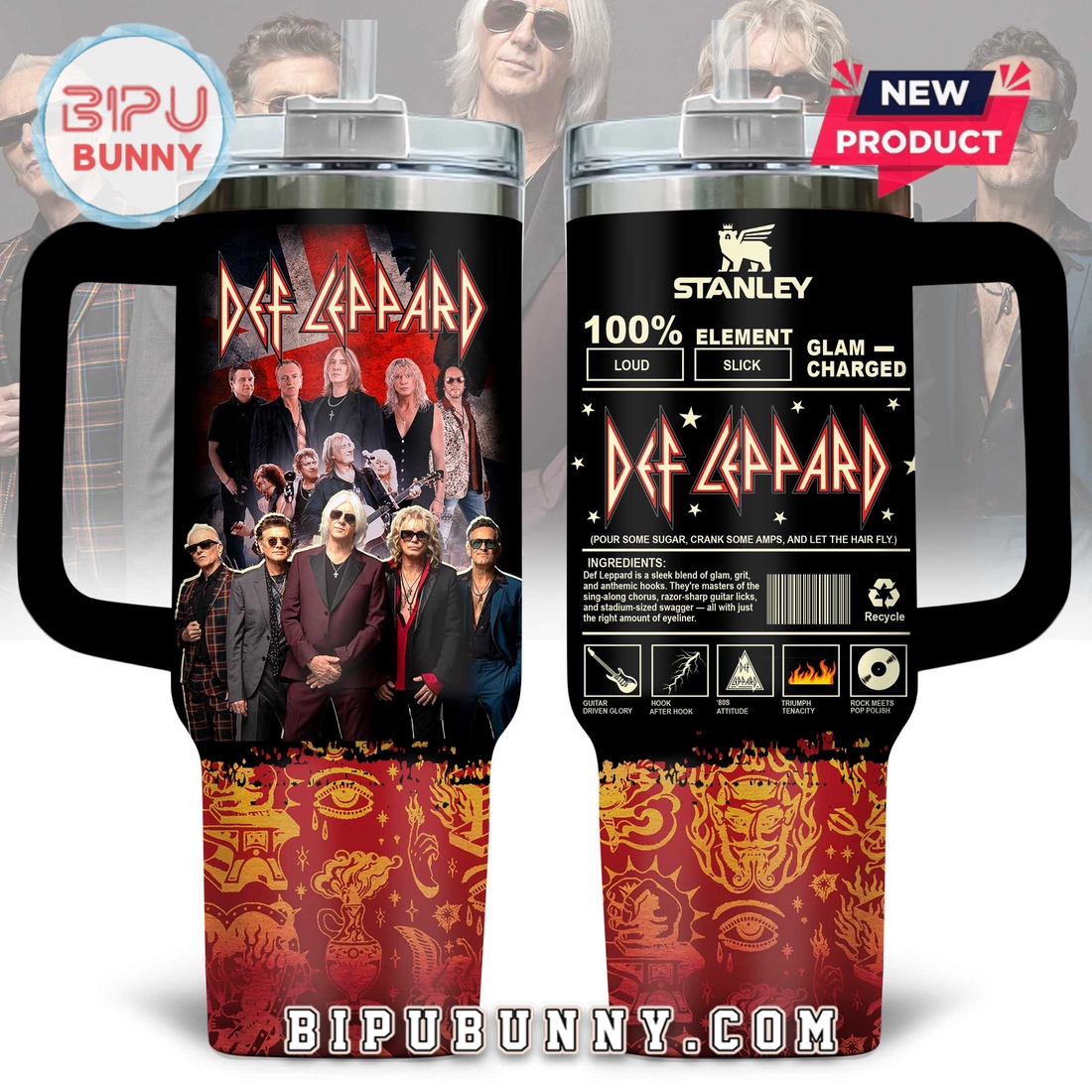 Premium Def Leppard Stanley Tumbler Cup Premium Def Leppard Stanley Tumbler Cup