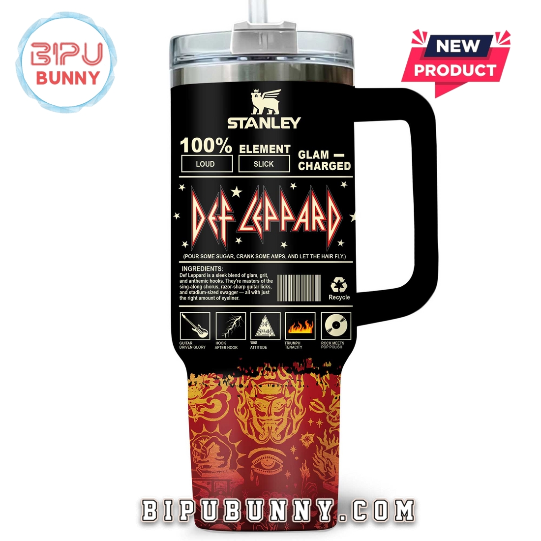 Premium Def Leppard Stanley Tumbler Cup Premium Def Leppard Stanley Tumbler Cup