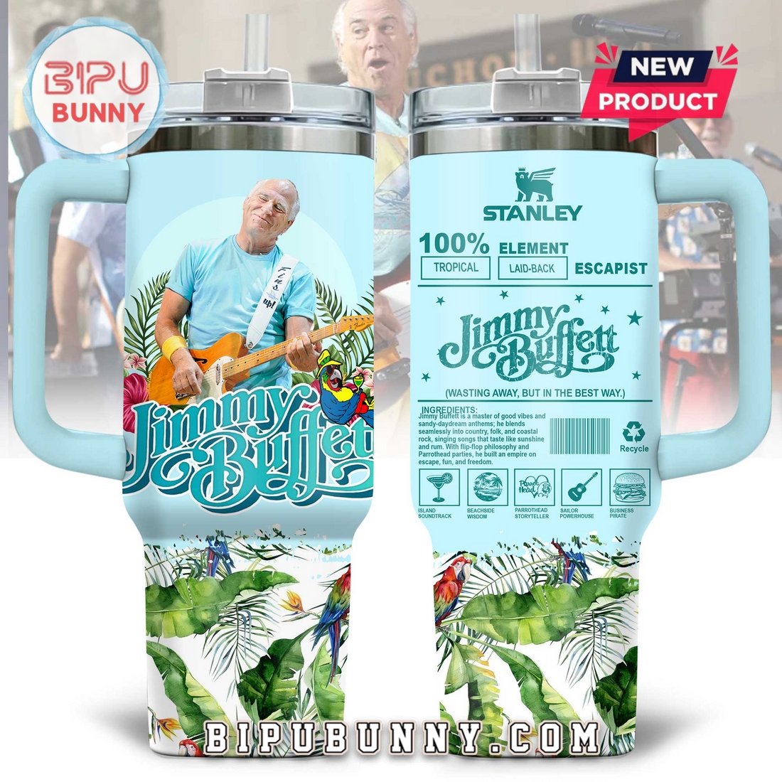 Premium Jimmy Buffett Stanley Tumbler Cup Premium Jimmy Buffett Stanley Tumbler Cup