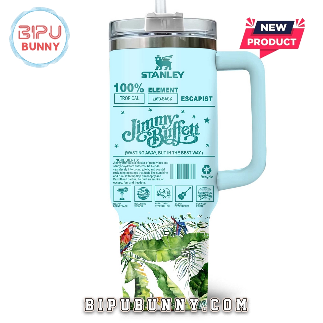 Premium Jimmy Buffett Stanley Tumbler Cup Premium Jimmy Buffett Stanley Tumbler Cup
