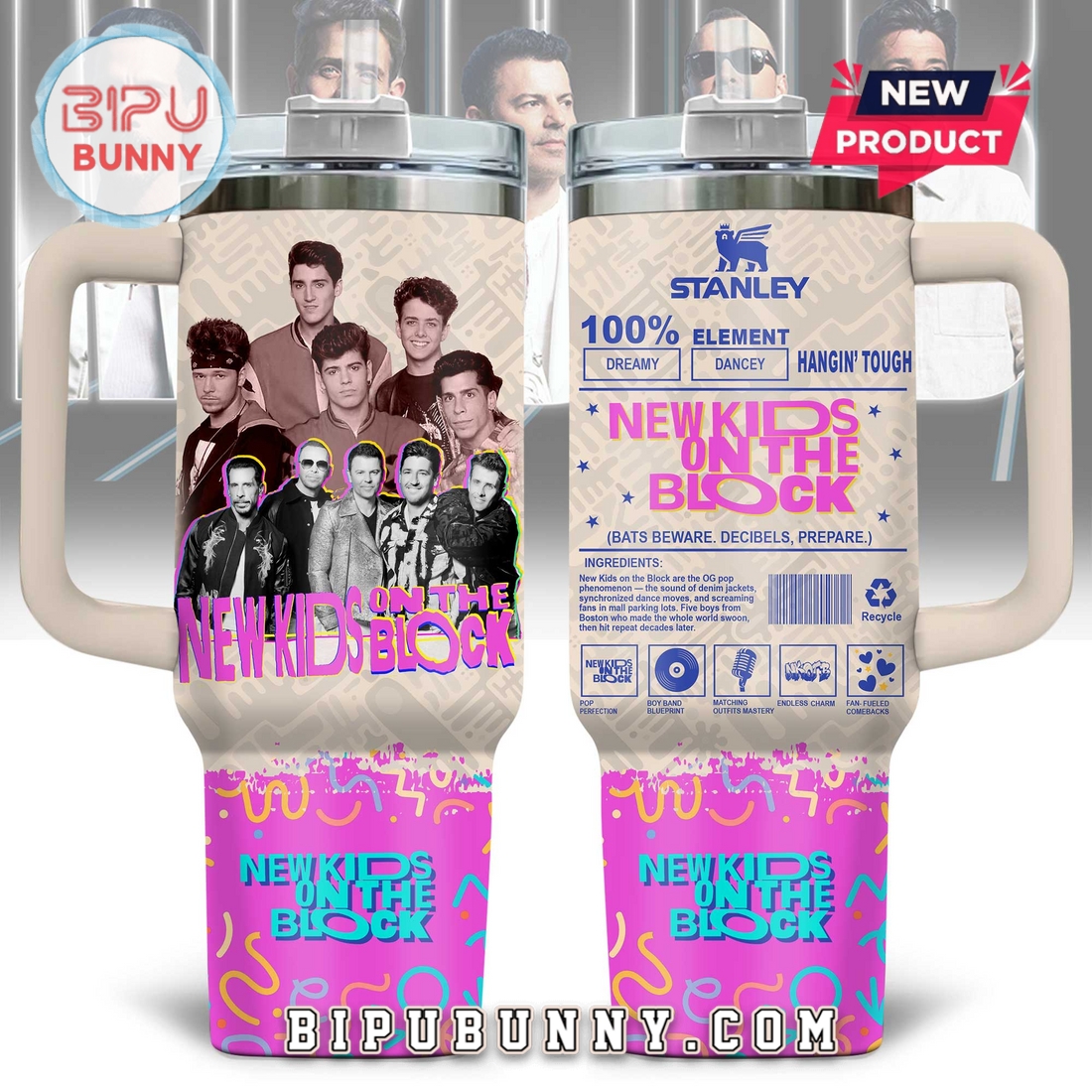 Premium New Kids on the Block Stanley Tumbler Cup Premium New Kids on the Block Stanley Tumbler Cup