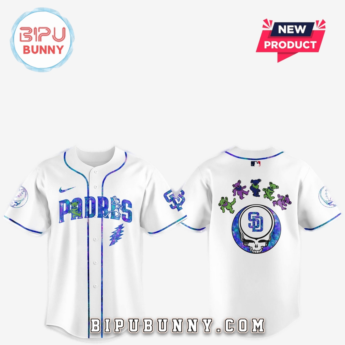 San Diego Padres 2025 Grateful Dead Night Baseball Jersey San Diego Padres 2025 Grateful Dead Night Baseball Jersey