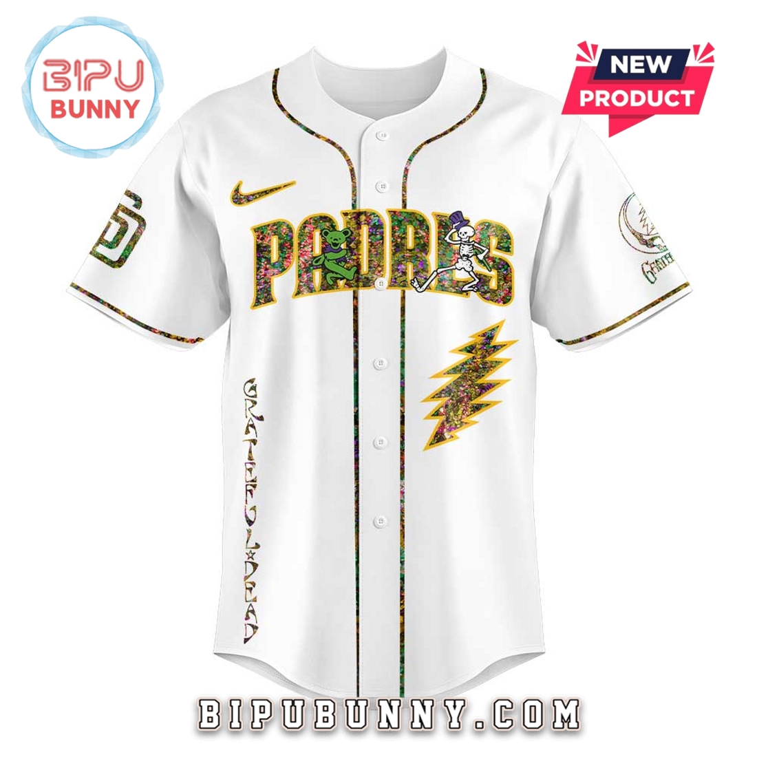 San Diego Padres Grateful Dead Night Baseball Jersey San Diego Padres Grateful Dead Night Baseball Jersey