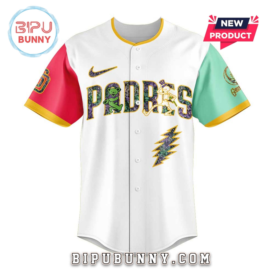 San Diego Padres Grateful Dead Night City Connect Baseball Jersey San Diego Padres Grateful Dead Night City Connect Baseball Jersey
