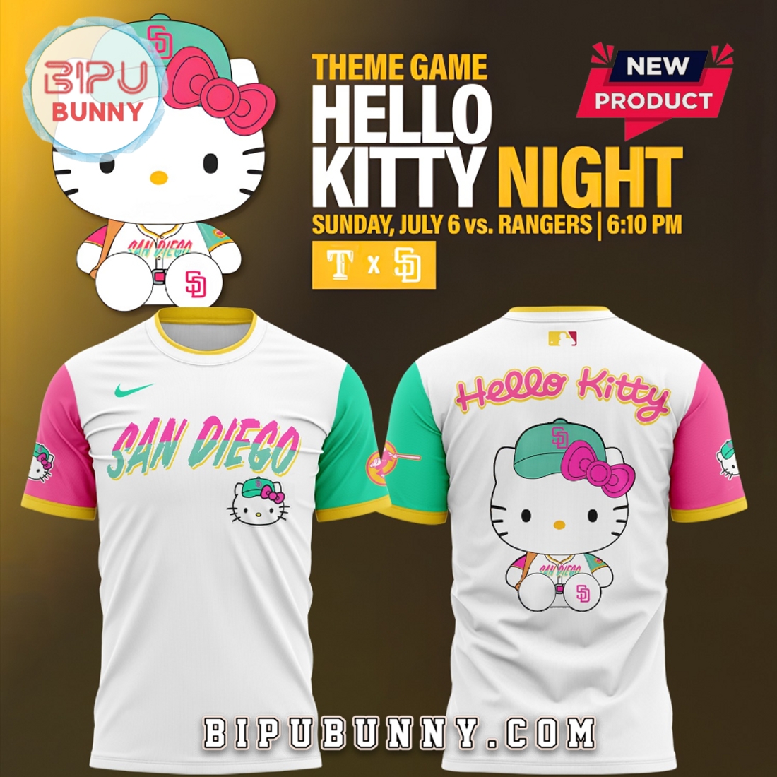 San Diego Padres MLB Hello Kitty Night Hoodie San Diego Padres MLB Hello Kitty Night Hoodie