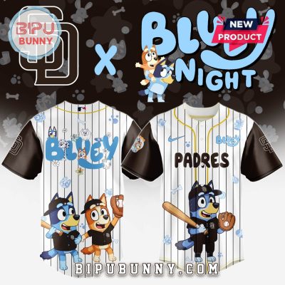 San Diego Padres MLB x Bluey And Bingo Baseball Jersey