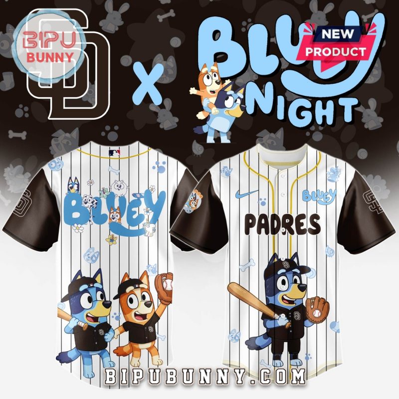 San Diego Padres MLB x Bluey And Bingo Baseball Jersey