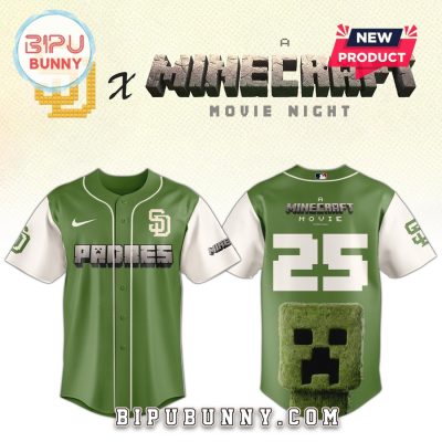 San Diego Padres MLB x Minecraft Movie Night Baseball Jersey