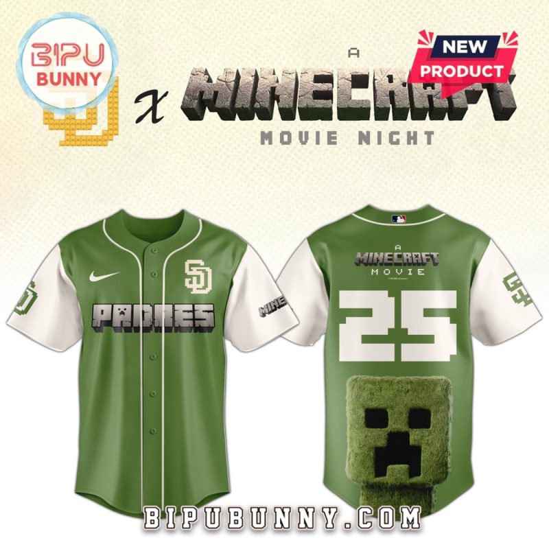 San Diego Padres MLB x Minecraft Movie Night Baseball Jersey