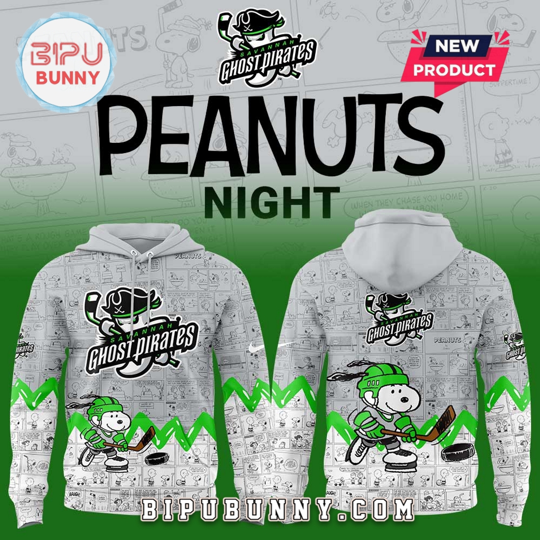 Savannah Ghost Pirates Peanuts Night Anniversary Hoodie Savannah Ghost Pirates Peanuts Night Anniversary Hoodie