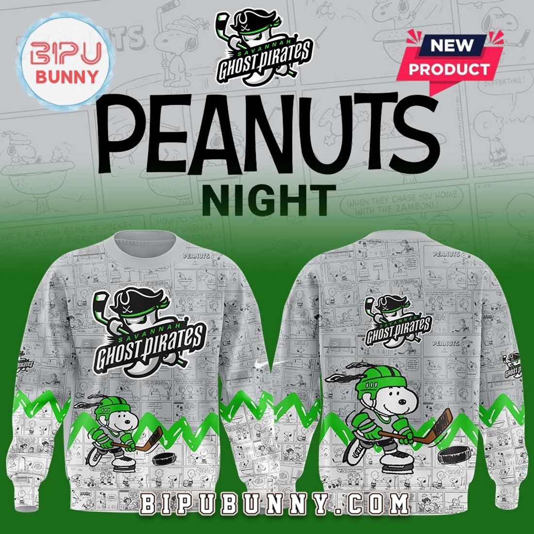 Savannah Ghost Pirates Peanuts Night Anniversary Hoodie Savannah Ghost Pirates Peanuts Night Anniversary Hoodie