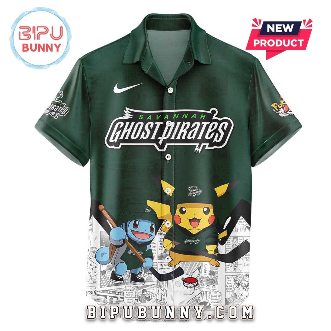 Savannah Ghost Pirates x Pokémon 2025 Hawaiian Shirt Savannah Ghost Pirates x Pokémon 2025 Hawaiian Shirt