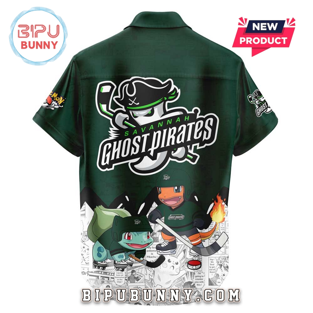 Savannah Ghost Pirates x Pokémon 2025 Hawaiian Shirt Savannah Ghost Pirates x Pokémon 2025 Hawaiian Shirt