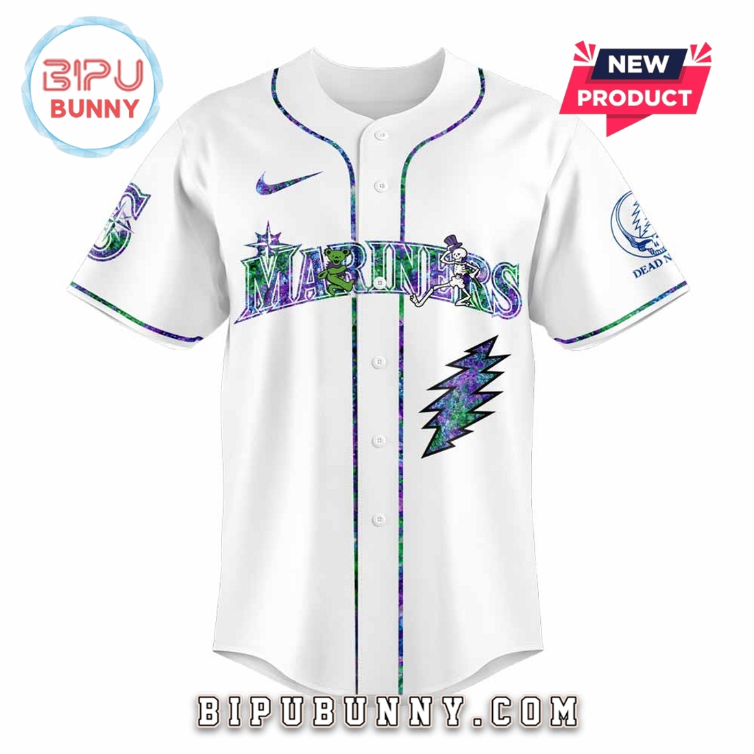 Seattle Mariners Grateful Dead Night Baseball Jersey Seattle Mariners Grateful Dead Night Baseball Jersey