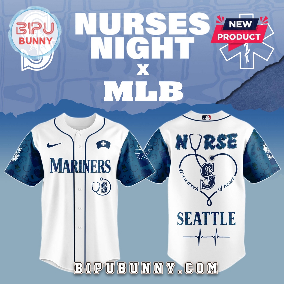 Seattle Mariners MLB Nurses Game Night Baseball Jersey Seattle Mariners MLB Nurses Game Night Baseball Jersey