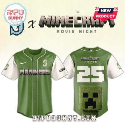 Seattle Mariners MLB x Minecraft Movie Night Baseball Jersey